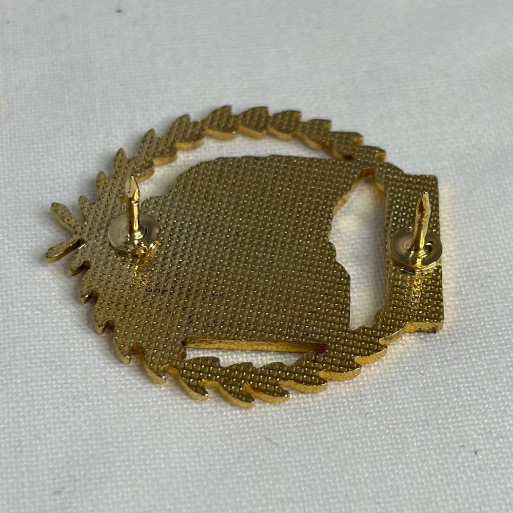 Vintage POW MIA Ohio Vietnam Veteran Gold Tone Memorial Lapel Pin Badge